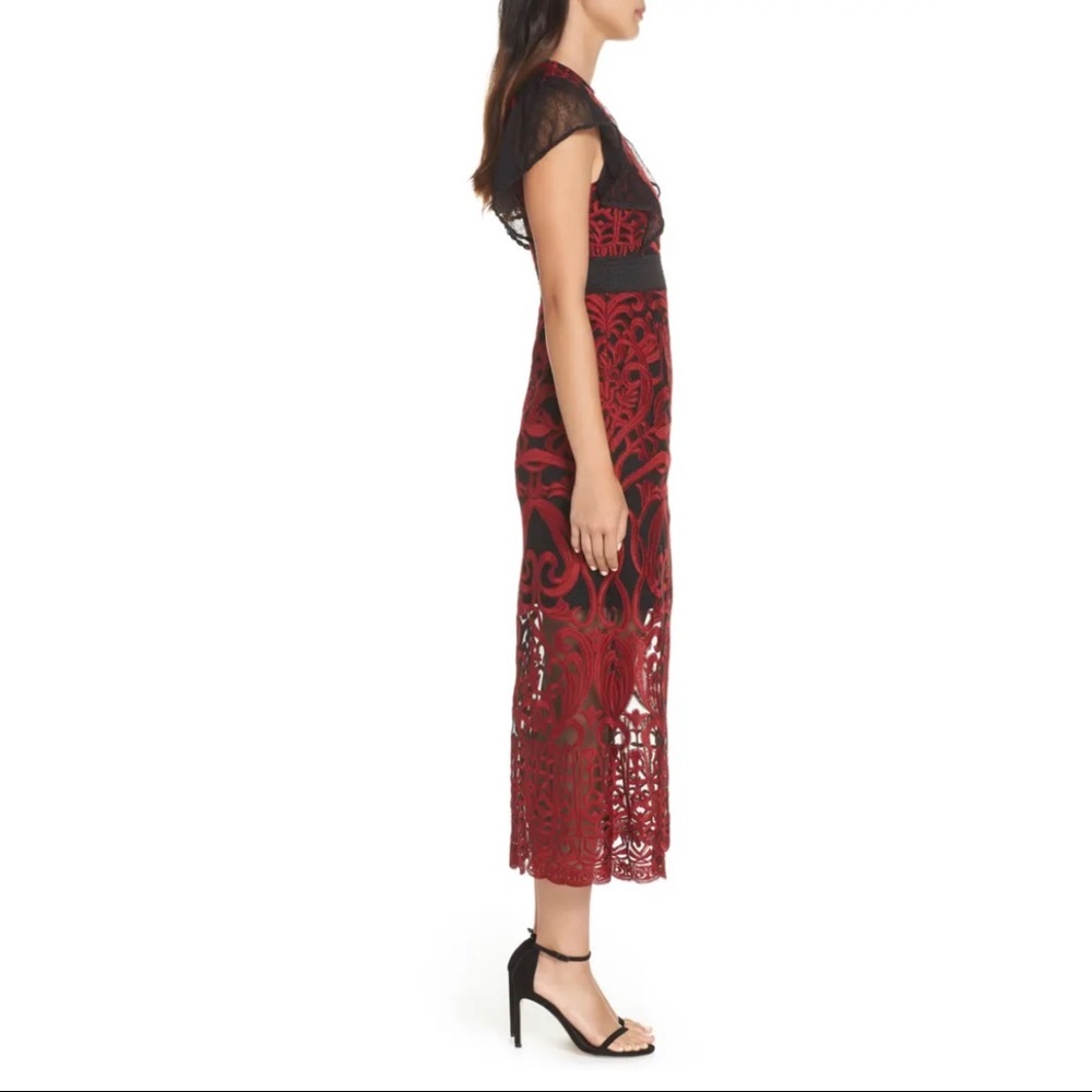Foxiedox Red and Black Embroidered Dress Sz 2 New! - Picture 5 of 16